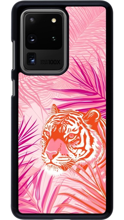 Samsung Galaxy S20 Ultra Case Hülle - Tiger Palmen rosa