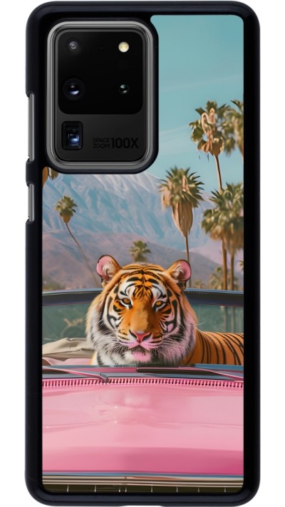 Samsung Galaxy S20 Ultra Case Hülle - Tiger Auto rosa