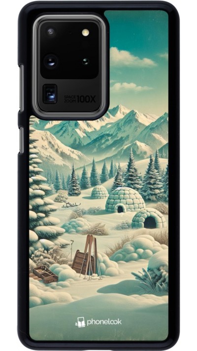 Coque Samsung Galaxy S20 Ultra - Vintage Snowy Mountain Igloo