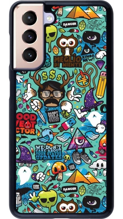 Samsung Galaxy S21 5G Case Hülle - Mixed Cartoons Turquoise