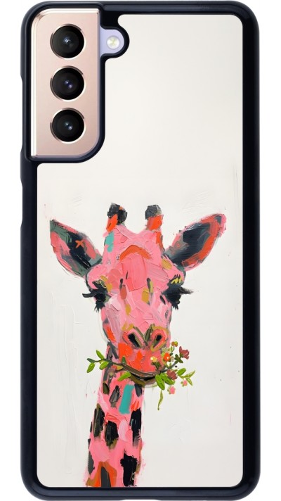 Samsung Galaxy S21 5G Case Hülle - Pink Girafe Paint