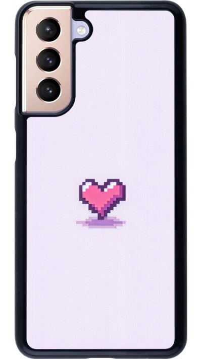 Samsung Galaxy S21 5G Case Hülle - Pixel Herz Hellviolett