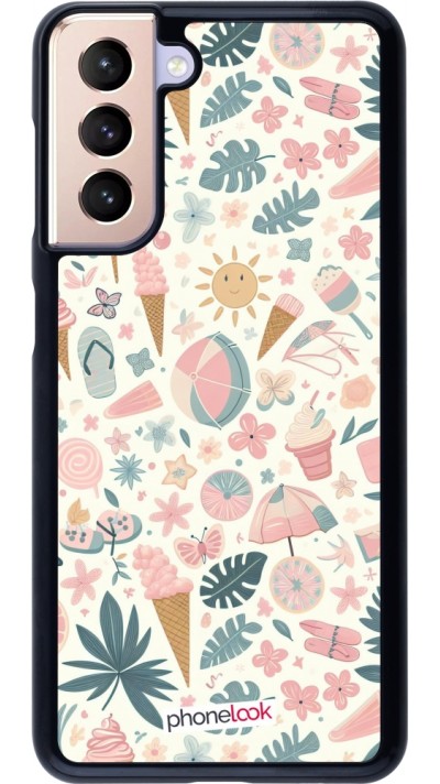 Samsung Galaxy S21 5G Case Hülle - Sommer Pink Muster