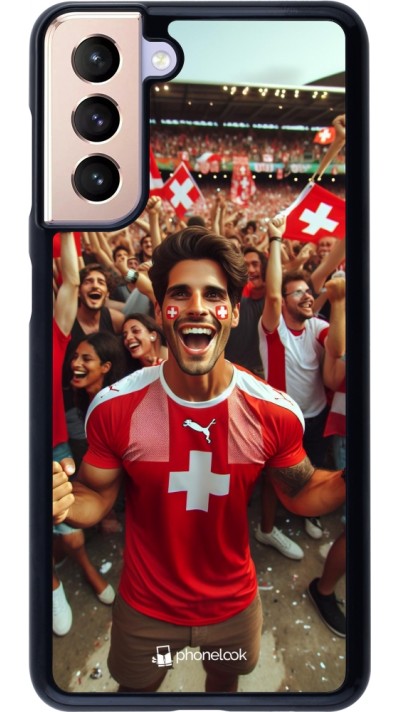 Samsung Galaxy S21 5G Case Hülle - Schweizer Fan Euro 2024