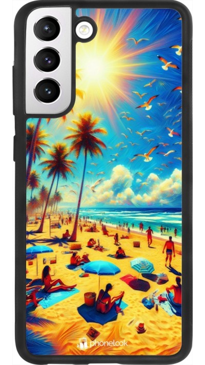 Samsung Galaxy S21 FE 5G Case Hülle - Silikon schwarz Sommer Paradies Farbe