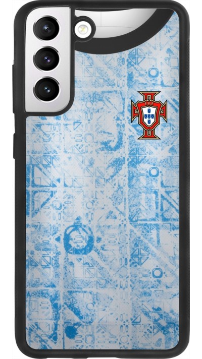 Samsung Galaxy S21 FE 5G Case Hülle - Silikon schwarz Portugal Away personalisierbares Fussballtrikot