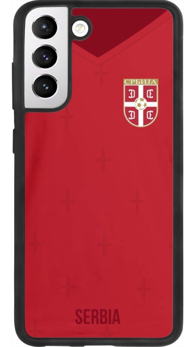 Samsung Galaxy S21 FE 5G Case Hülle - Silikon schwarz Serbien 2022 personalisierbares Fussballtrikot