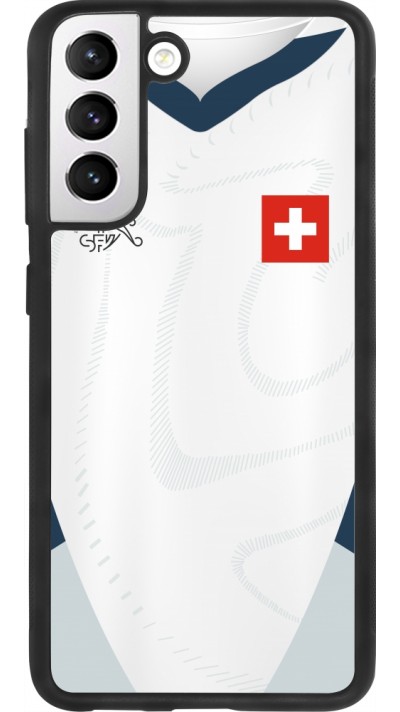 Samsung Galaxy S21 FE 5G Case Hülle - Silikon schwarz Schweiz Away personalisierbares Fussballtrikot