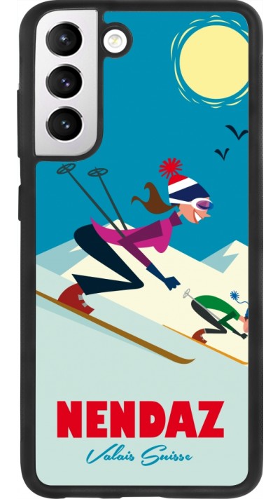 Samsung Galaxy S21 FE 5G Case Hülle - Silikon schwarz Nendaz Ski Downhill