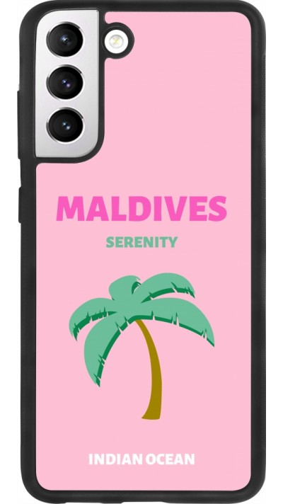 Samsung Galaxy S21 FE 5G Case Hülle - Silikon schwarz Pop Summer Destination Maldives