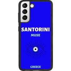 Samsung Galaxy S21 FE 5G Case Hülle - Silikon schwarz Pop Summer Destination Santorini