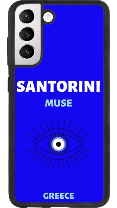 Samsung Galaxy S21 FE 5G Case Hülle - Silikon schwarz Pop Summer Destination Santorini