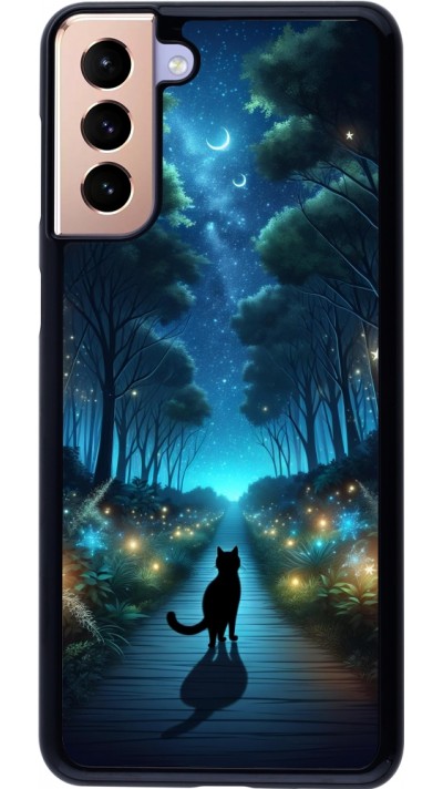 Samsung Galaxy S21+ 5G Case Hülle - Schwarze Katze Spaziergang