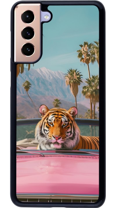 Coque Samsung Galaxy S21+ 5G - Tigre voiture rose