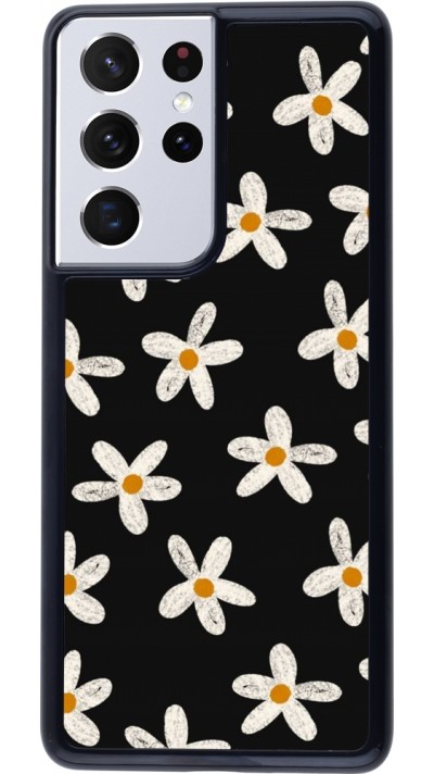 Samsung Galaxy S21 Ultra 5G Case Hülle - Easter 2024 white on black flower