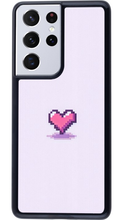 Samsung Galaxy S21 Ultra 5G Case Hülle - Pixel Herz Hellviolett