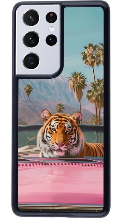 Samsung Galaxy S21 Ultra 5G Case Hülle - Tiger Auto rosa