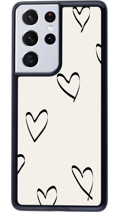 Coque Samsung Galaxy S21 Ultra 5G - Valentine 2023 minimalist hearts