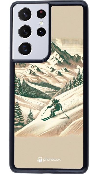 Coque Samsung Galaxy S21 Ultra 5G - Vintage Ski Mountain