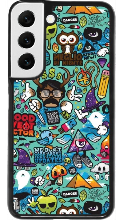 Samsung Galaxy S22 Case Hülle - Mixed Cartoons Turquoise