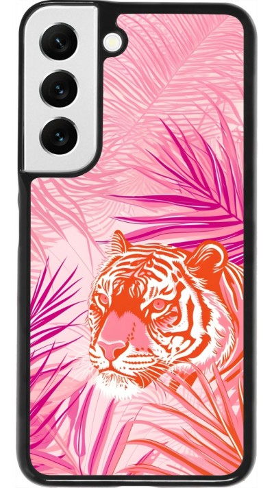 Samsung Galaxy S22 Case Hülle - Tiger Palmen rosa