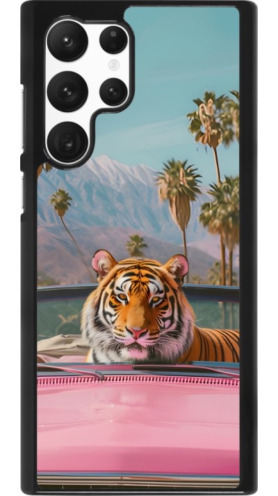 Samsung Galaxy S22 Ultra Case Hülle - Tiger Auto rosa