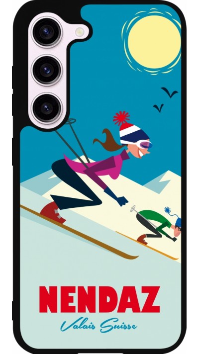 Samsung Galaxy S23 Case Hülle - Silikon schwarz Nendaz Ski Downhill