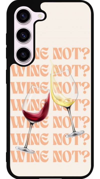 Coque Samsung Galaxy S23 - Silicone rigide noir Wine not