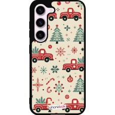 Coque Samsung Galaxy S23 - Silicone rigide noir Noël 2024 Camion Sapin