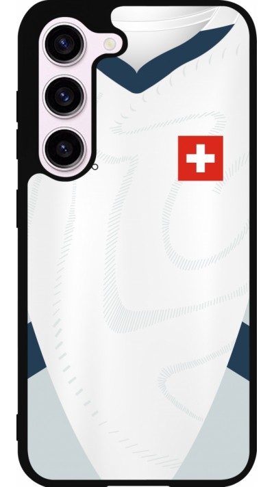 Samsung Galaxy S23 FE Case Hülle - Silikon schwarz Schweiz Away personalisierbares Fussballtrikot