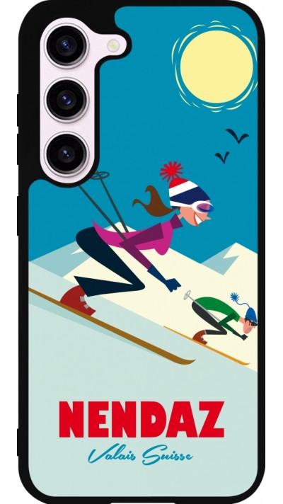 Samsung Galaxy S23 FE Case Hülle - Silikon schwarz Nendaz Ski Downhill