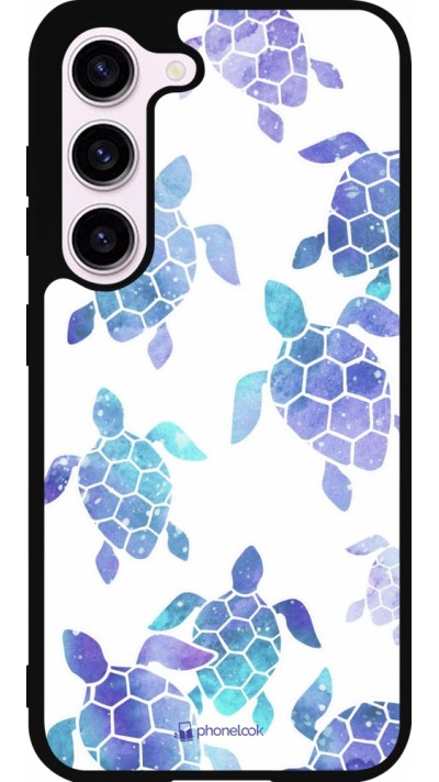 Samsung Galaxy S23 FE Case Hülle - Silikon schwarz Turtles pattern watercolor