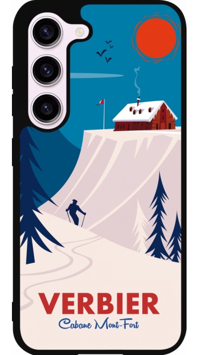 Samsung Galaxy S23 FE Case Hülle - Silikon schwarz Verbier Cabane Mont-Fort