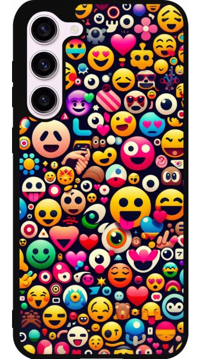 Samsung Galaxy S23+ Case Hülle - Silikon schwarz Emoji Mix Farbe