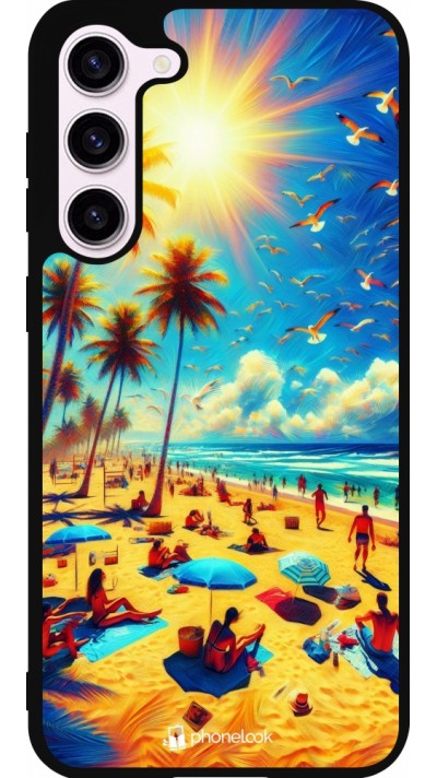 Coque Samsung Galaxy S23+ - Silicone rigide noir Été Paradis Paint