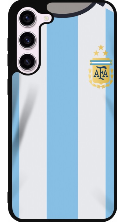 Coque Samsung Galaxy S23+ - Silicone rigide noir Maillot de football Argentine 2022 personnalisable