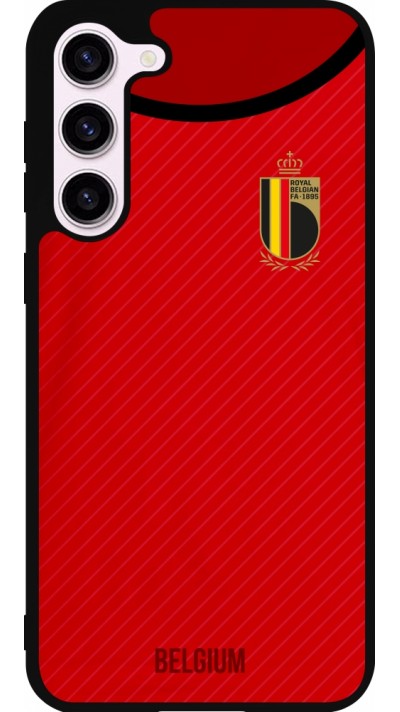 Coque Samsung Galaxy S23+ - Silicone rigide noir Maillot de football Belgique 2022 personnalisable