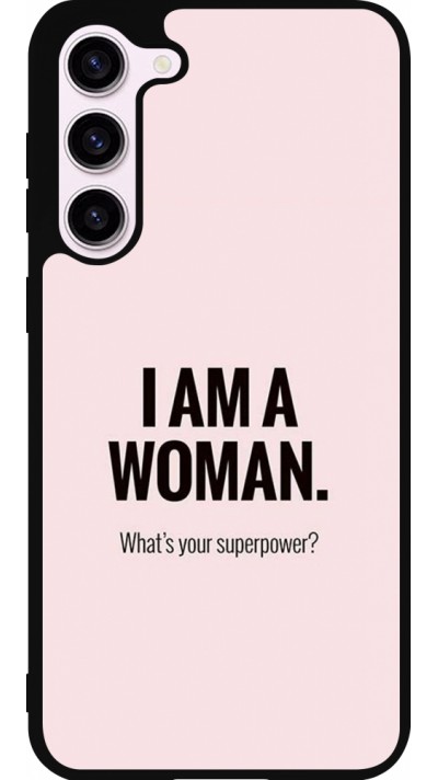 Coque Samsung Galaxy S23+ - Silicone rigide noir I am a woman