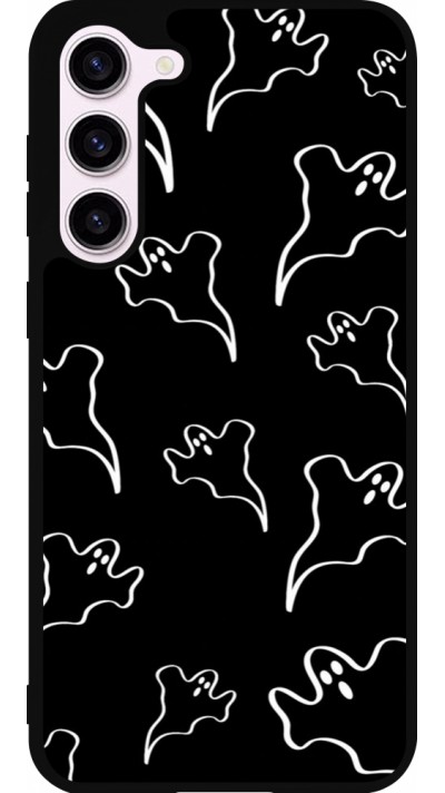 Coque Samsung Galaxy S23+ - Silicone rigide noir Halloween 2024 black and white ghosts