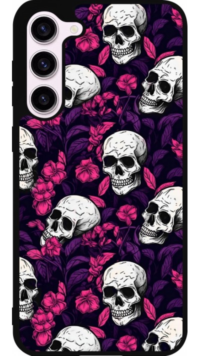 Coque Samsung Galaxy S23+ - Silicone rigide noir Halloween 2024 romantic skulls