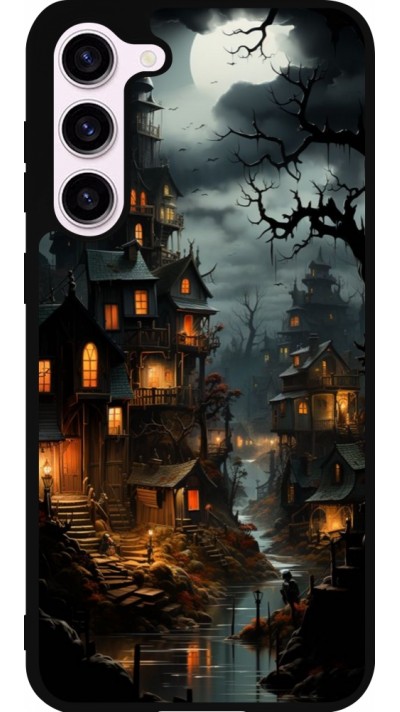 Coque Samsung Galaxy S23+ - Silicone rigide noir Halloween 2024 scary town