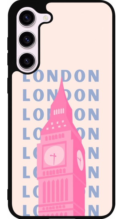 Coque Samsung Galaxy S23+ - Silicone rigide noir London Pink Print