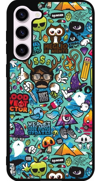 Samsung Galaxy S23+ Case Hülle - Silikon schwarz Mixed Cartoons Turquoise