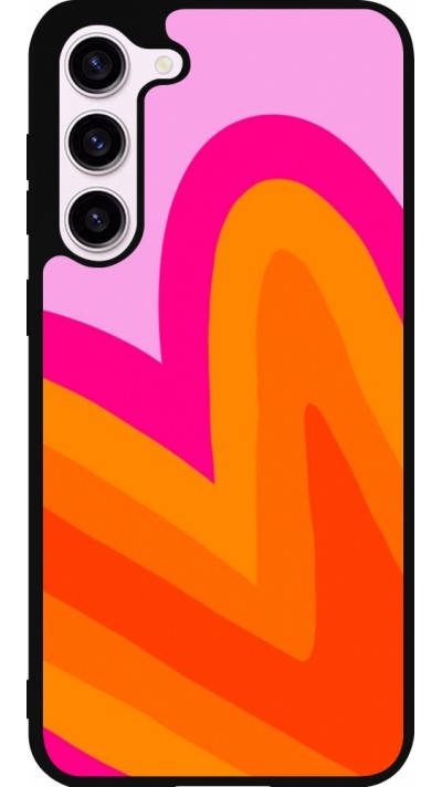 Coque Samsung Galaxy S23+ - Silicone rigide noir Valentine 2024 heart gradient