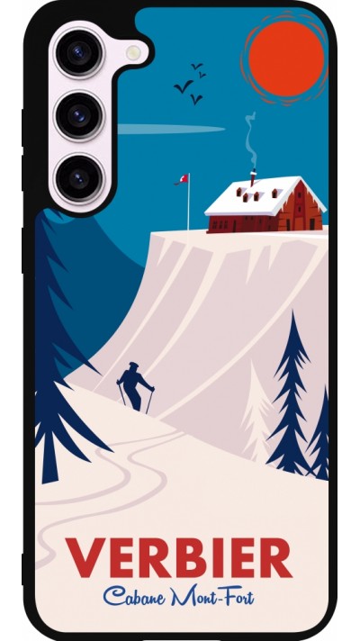 Samsung Galaxy S23+ Case Hülle - Silikon schwarz Verbier Cabane Mont-Fort