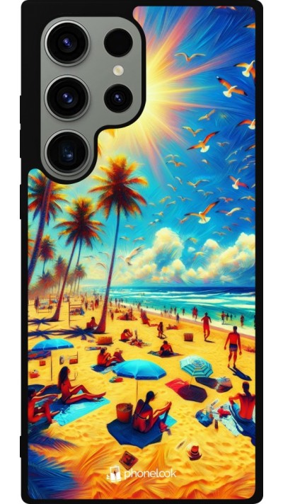 Samsung Galaxy S23 Ultra Case Hülle - Silikon schwarz Sommer Paradies Farbe