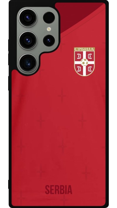 Samsung Galaxy S23 Ultra Case Hülle - Silikon schwarz Serbien 2022 personalisierbares Fussballtrikot