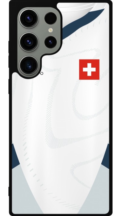 Samsung Galaxy S23 Ultra Case Hülle - Silikon schwarz Schweiz Away personalisierbares Fussballtrikot