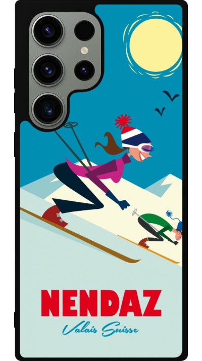 Samsung Galaxy S23 Ultra Case Hülle - Silikon schwarz Nendaz Ski Downhill