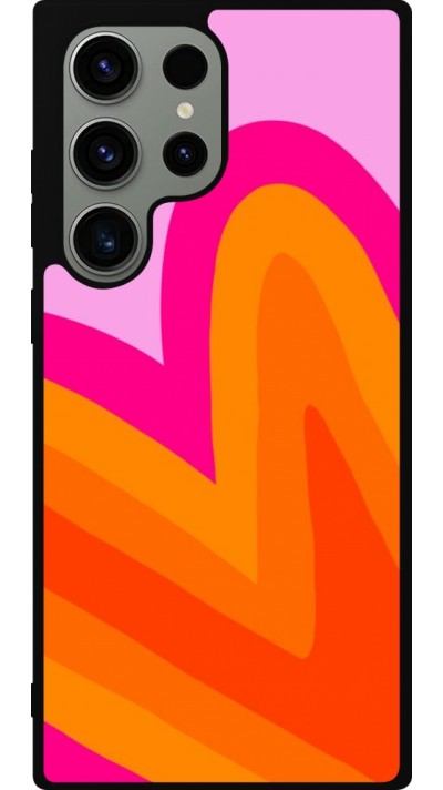 Coque Samsung Galaxy S23 Ultra - Silicone rigide noir Valentine 2024 heart gradient